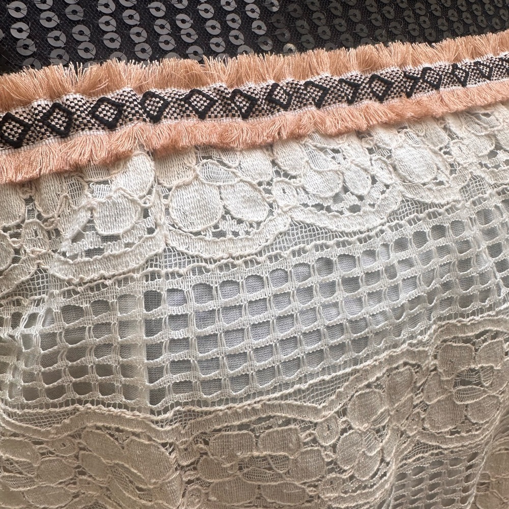 Anthropologie Vero Pallashee Strapless Lace Peplum Top Ivory Size M NWT - Picture 4 of 6